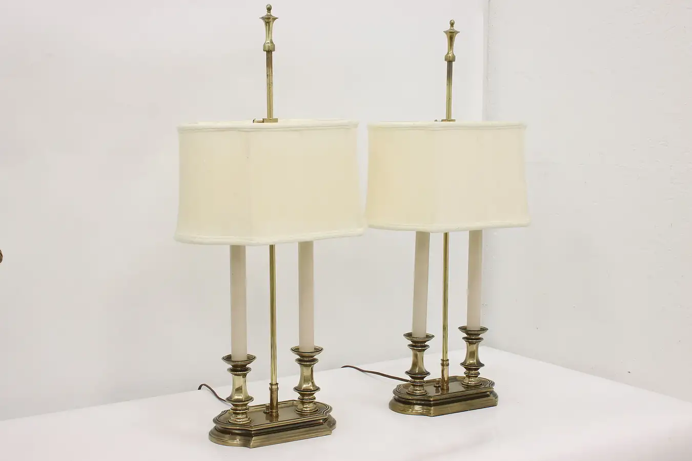 Main image of Pair of Traditional Vintage Brass Lamps, Stiffel
