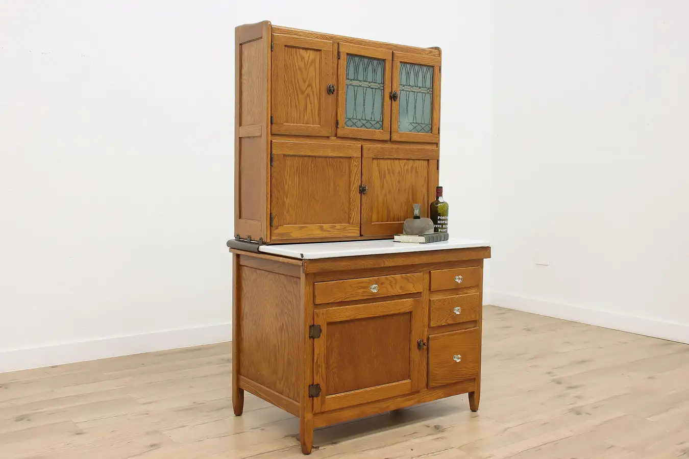 Main image of Hoosier Antique Farmhouse Oak Kitchen or Pantry Cupboard