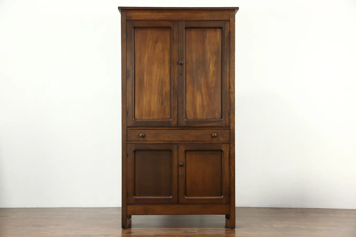 Main image of Pie Safe Antique 1900 Kitchen Pantry Cupboard, Punched Tin Panels