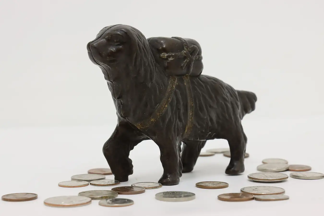 Main image of Farmhouse Antique Cast Iron Saint Bernard Dog Coin Bank