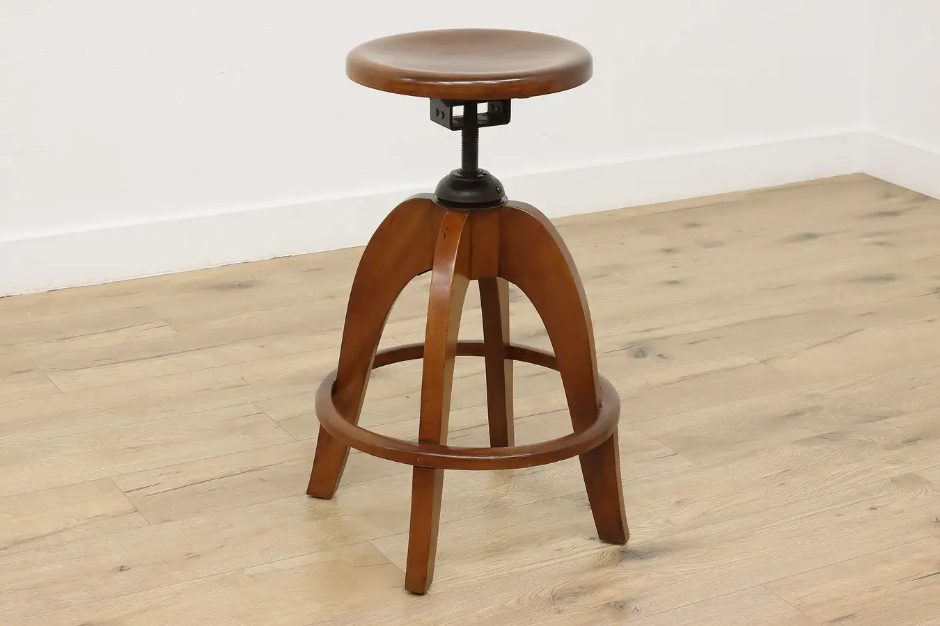 Main image of Industrial Vintage Adjustable Birch Architect Drafting Stool