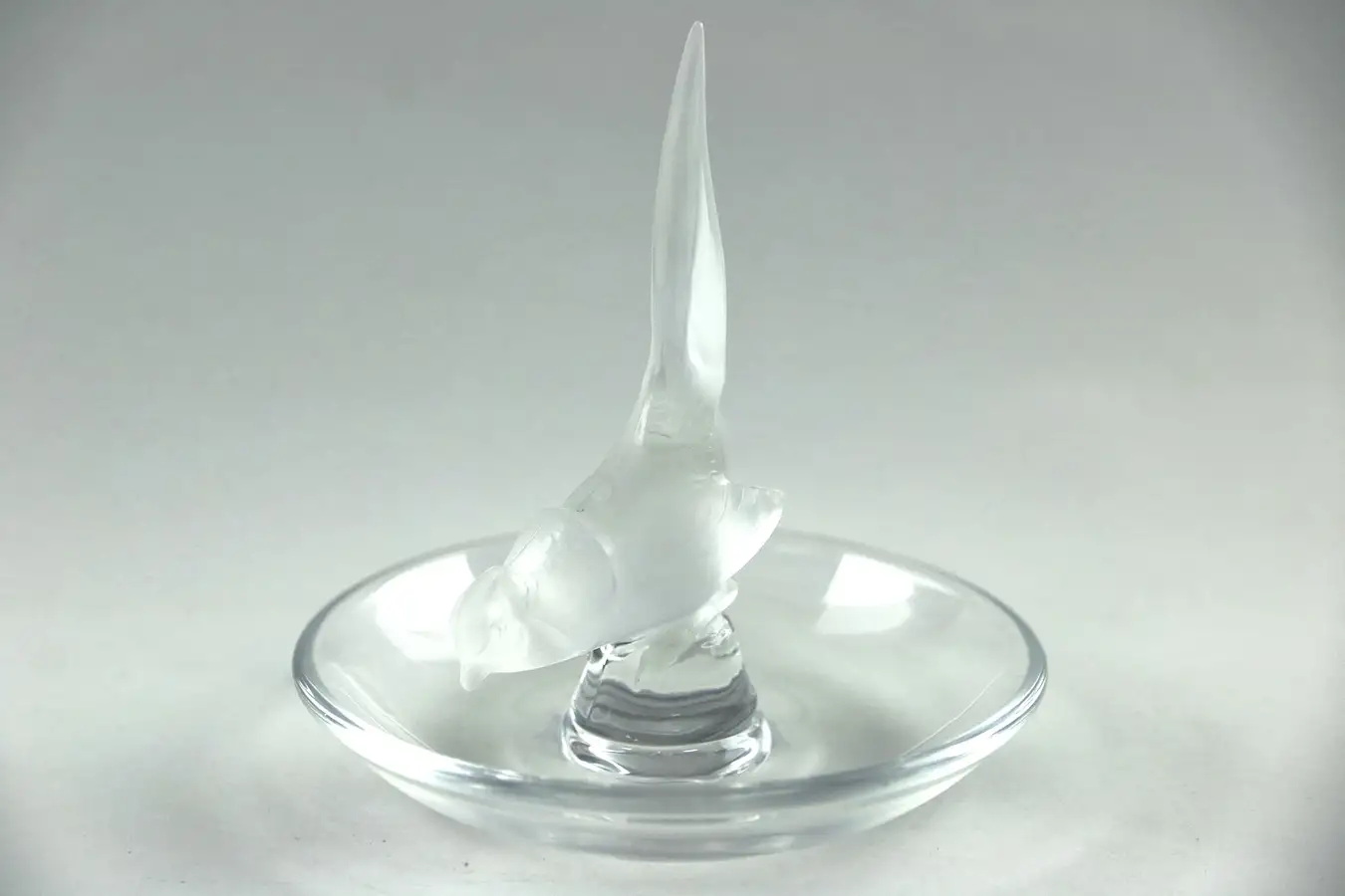 Main image of Lalique France Signed Crystal Bird Ring Tray