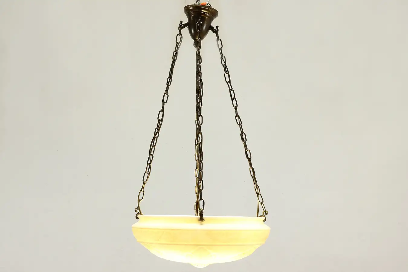 Main image of Classical Antique 1900 Embossed Glass Chandelier Light Fixture