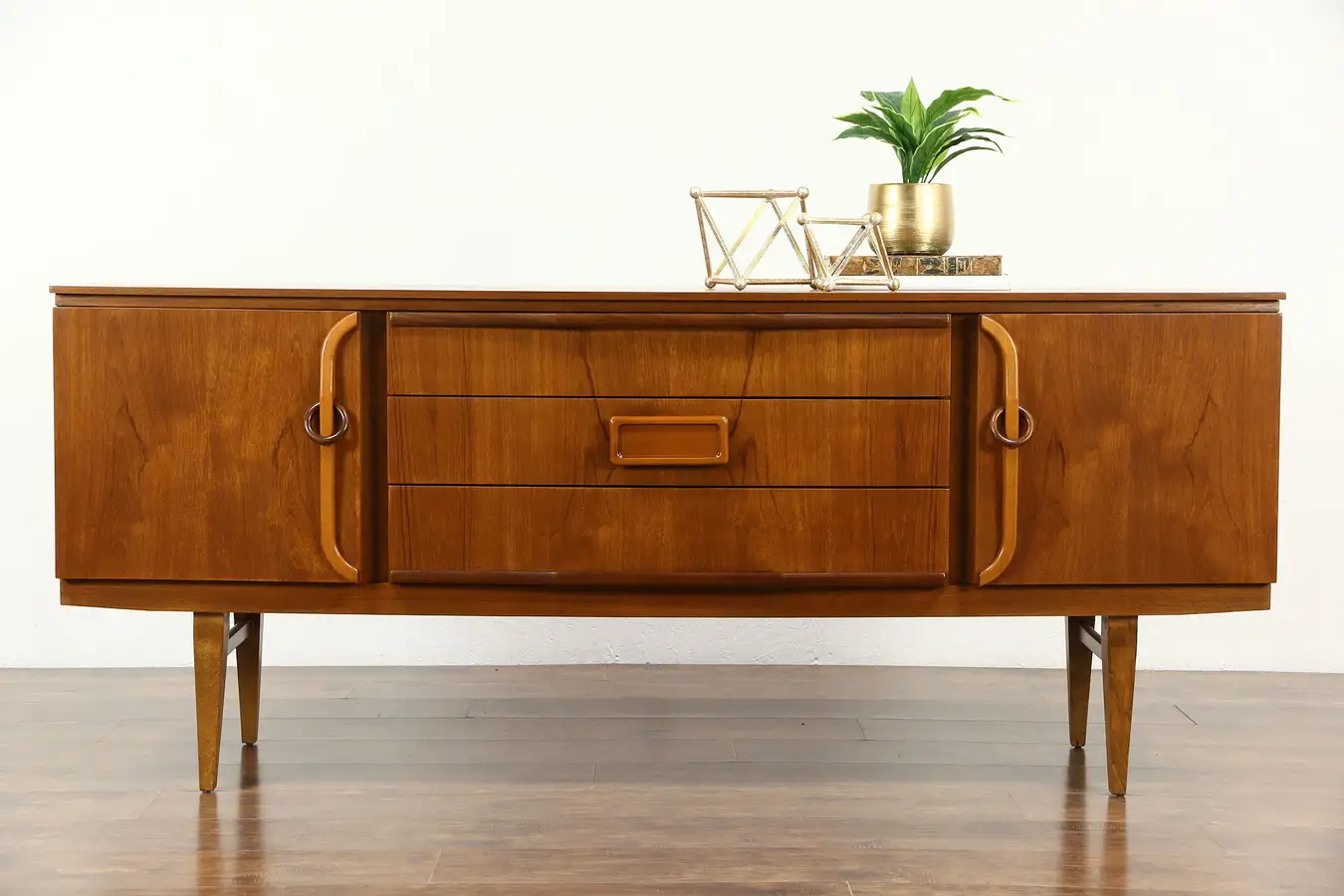 Main image of Midcentury Modern Teak Vintage Credenza Sideboard TV Console, Signed Beautility