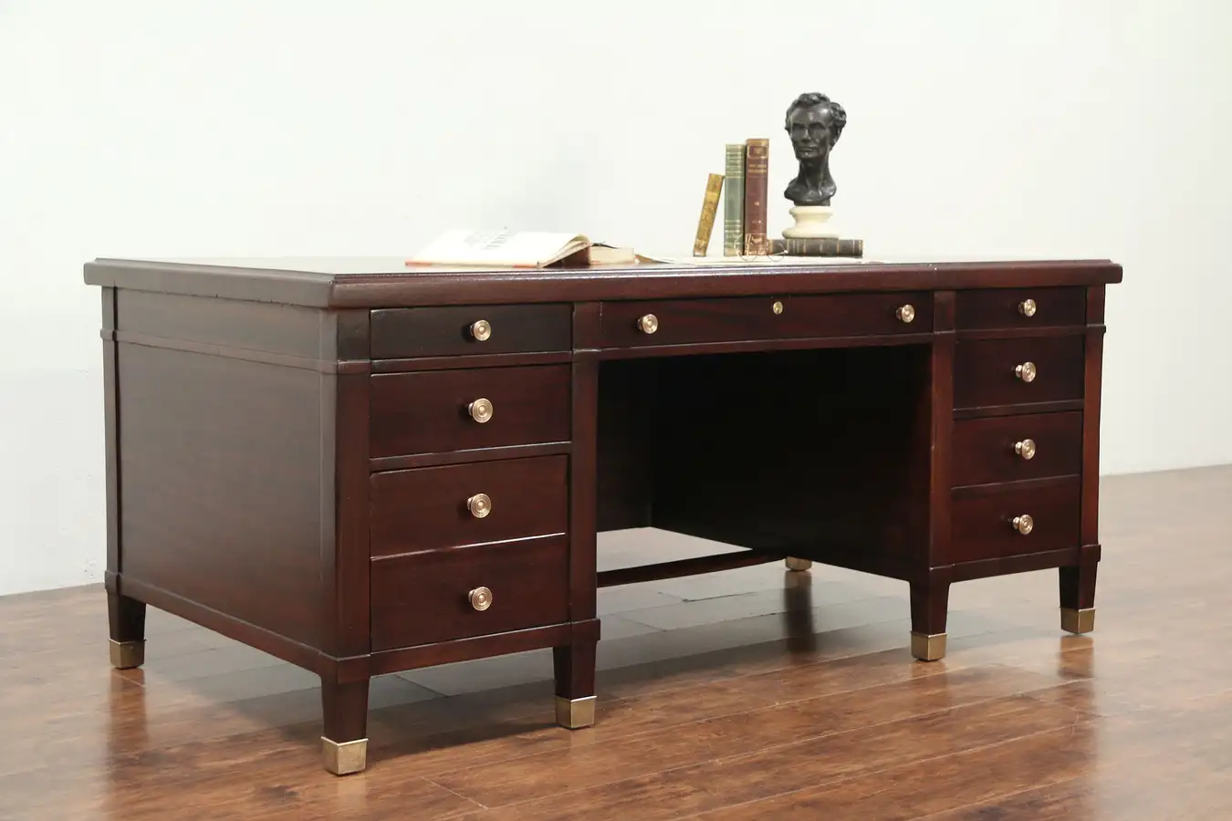 Main image of Mahogany Antique 1920's Library, Office or Executive Desk