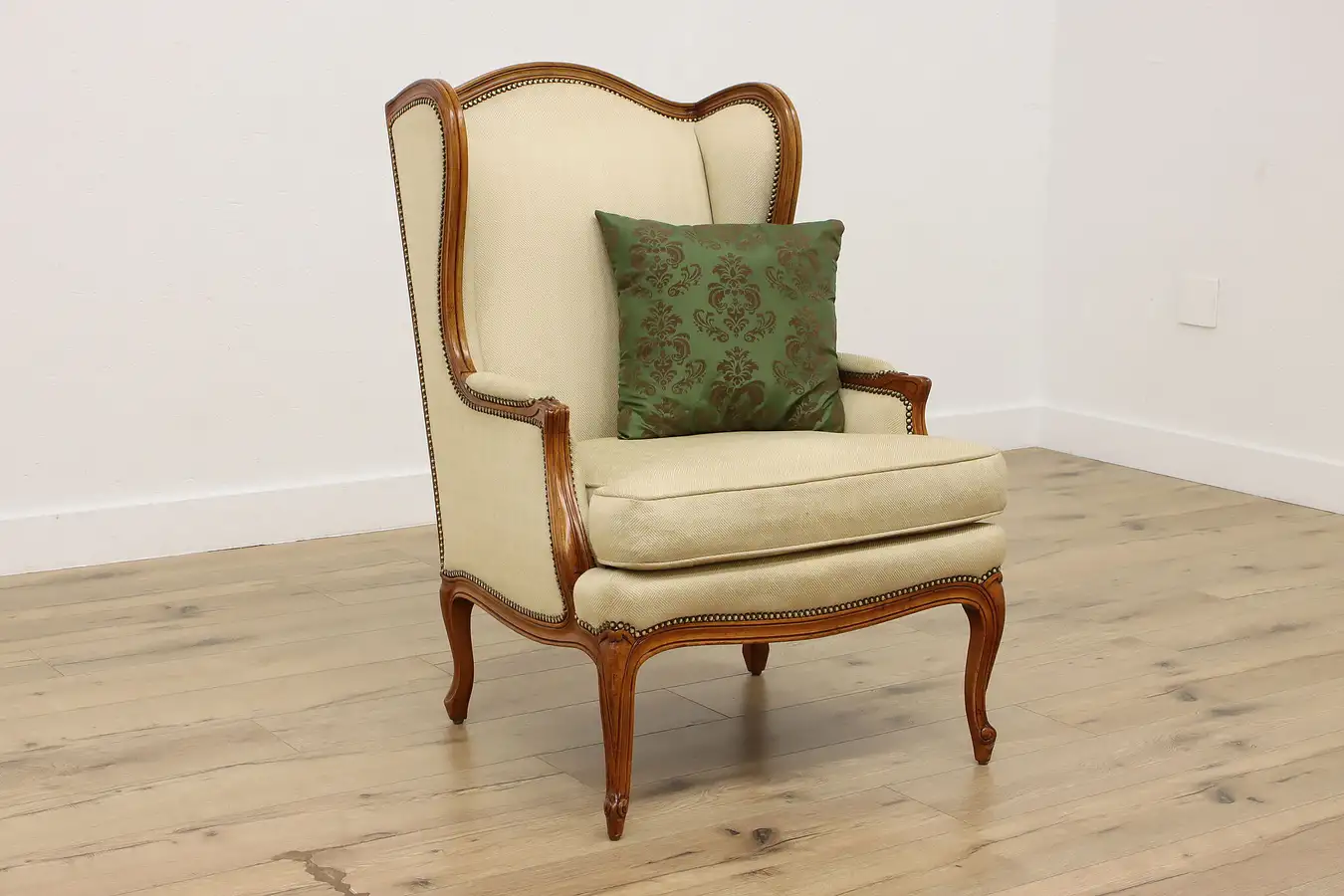 Main image of Country French Vintage Birch Library Wingback Chair, Baker