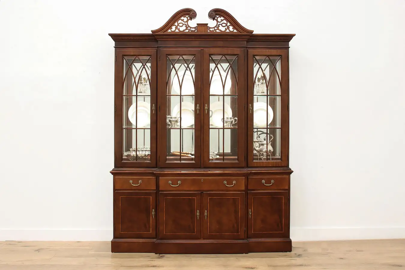 Main image of Georgian Vintage Mahogany China Breakfront Ethan Allen