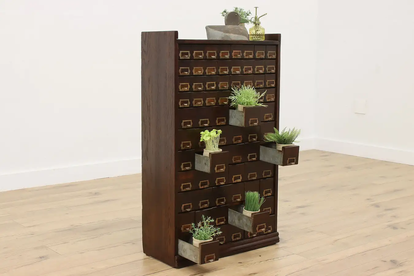 Main image of Oak Antique 74 Drawer File or Collector Cabinet, WC