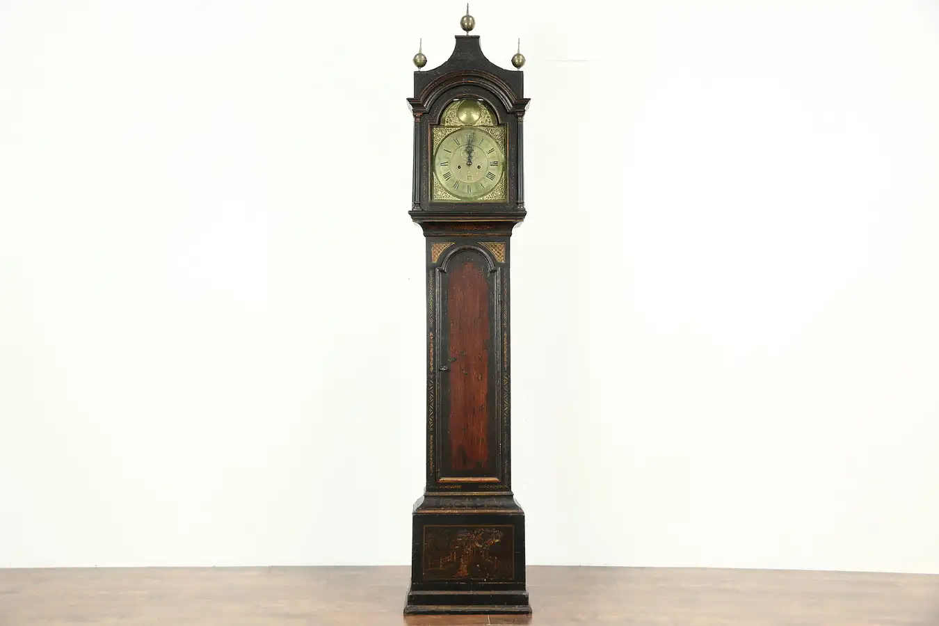 Main image of Hand Painted English 1710 Antique Long Case Grandfather Clock, Gard of London