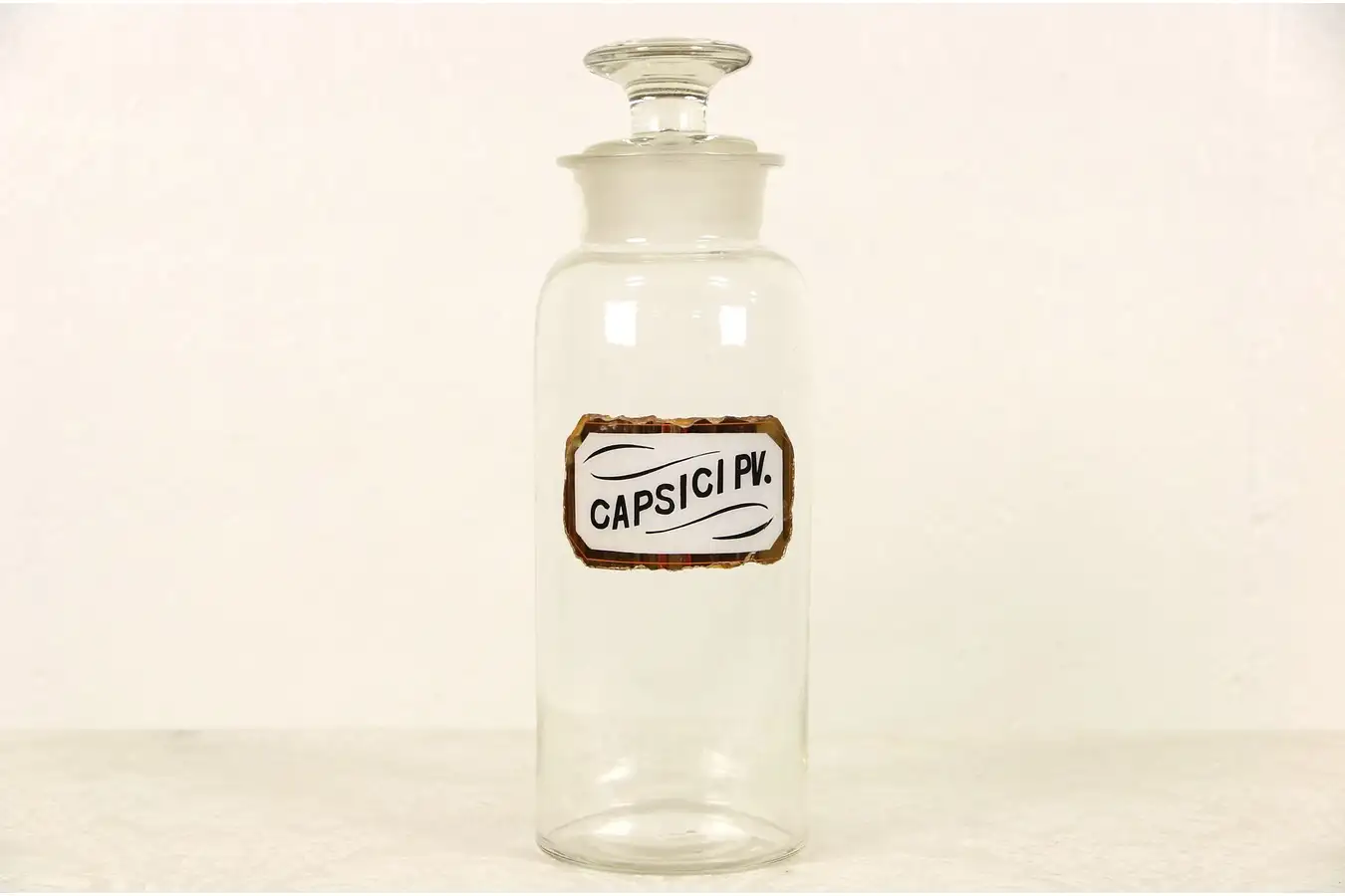 Main image of Antique 1880's Apothecary Medical Drug Store Jar, Gold Label