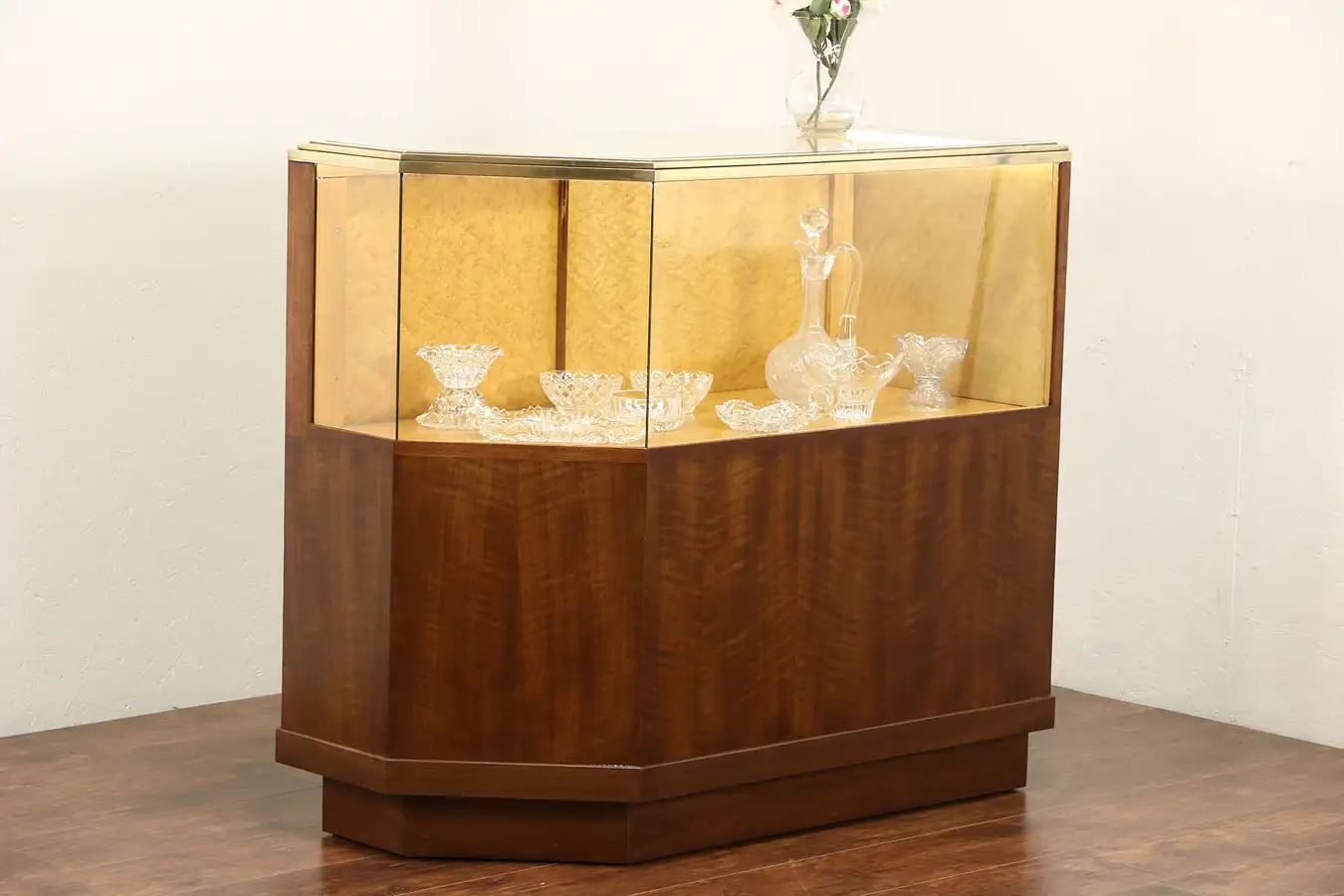 Main image of Midcentury Modern 1950's Vintage Jeweler Display Showcase, Neon Light, Signed