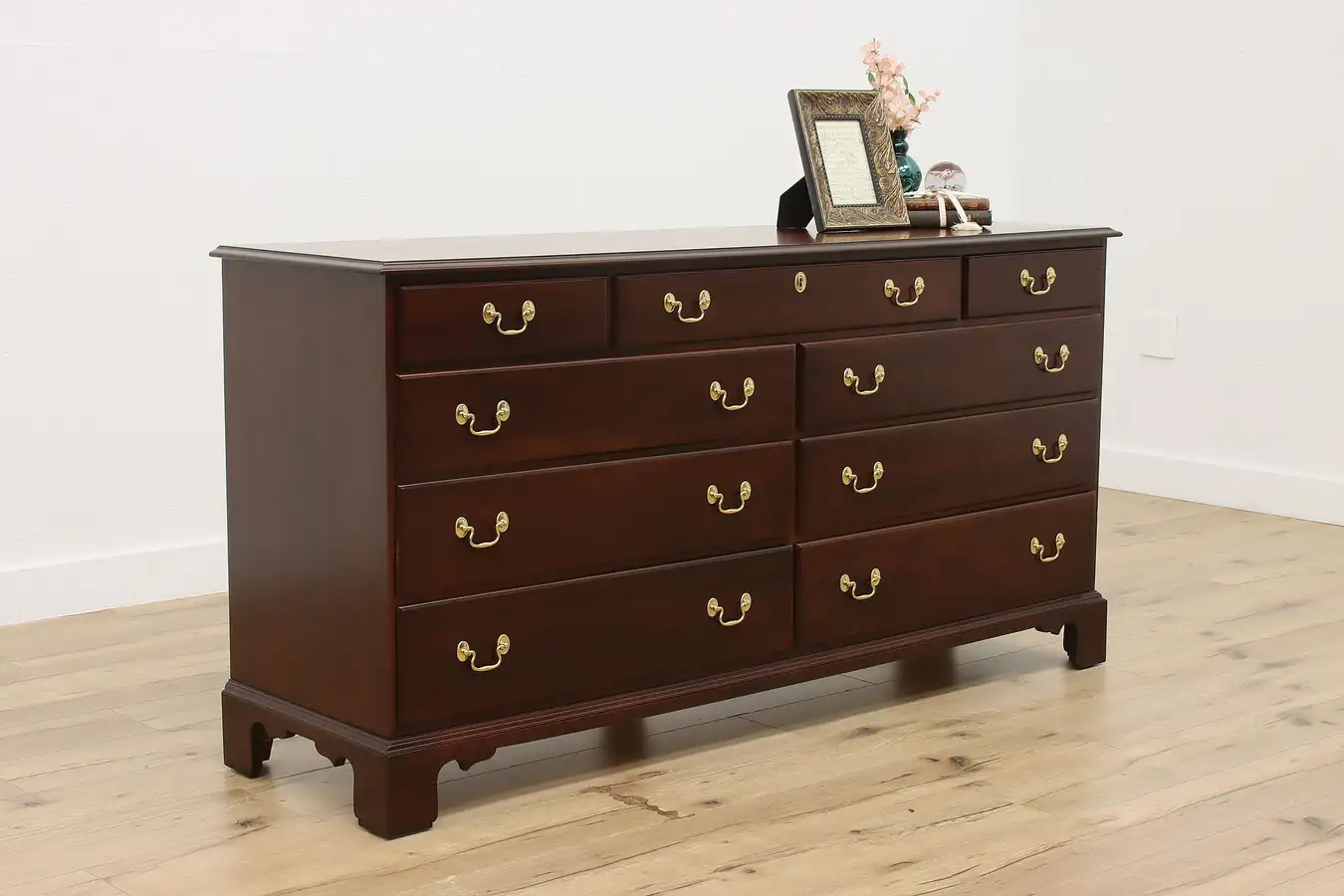 Main image of Georgian Vintage Mahogany 9 Drawer Dresser Chest, Knob Creek