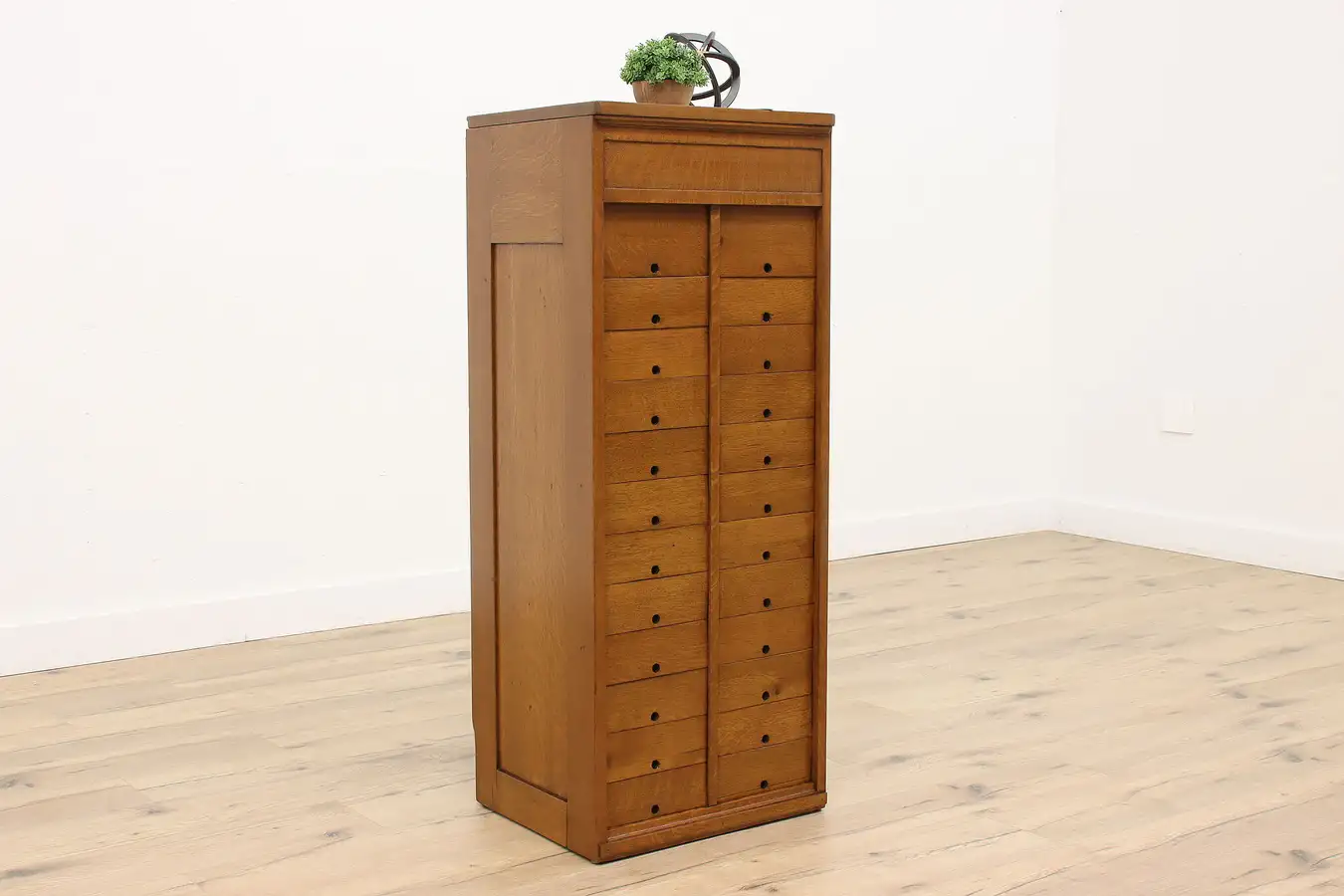 Main image of Arts & Crafts Antique Oak 24 Compartment Office or Library File