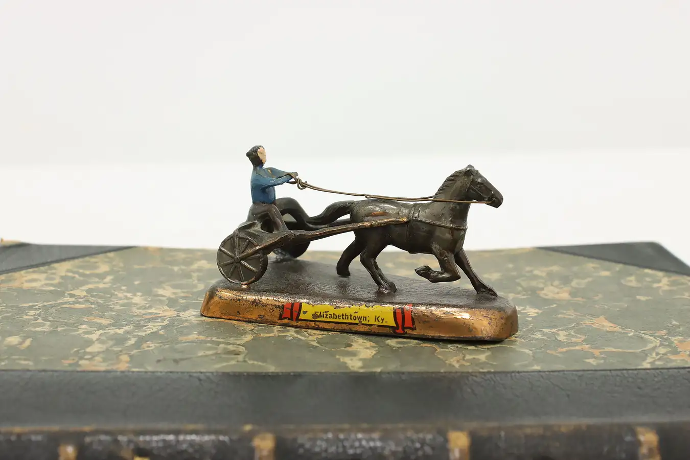 Main image of Horse Harness Racing Vintage Copper Sculpture, Kentucky