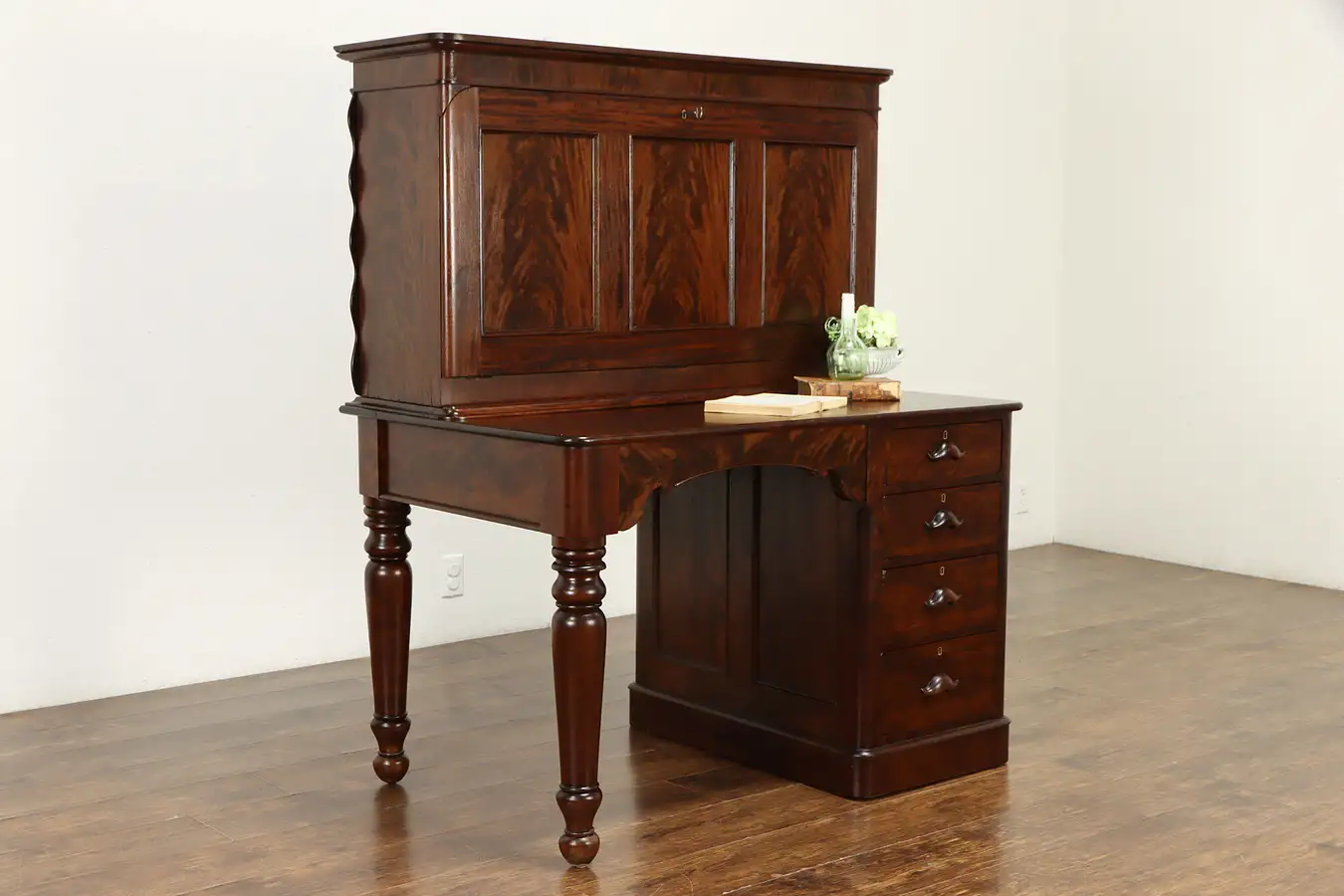 Main image of Empire Antique 1840 Flame Mahogany Drop Front Secretary Desk