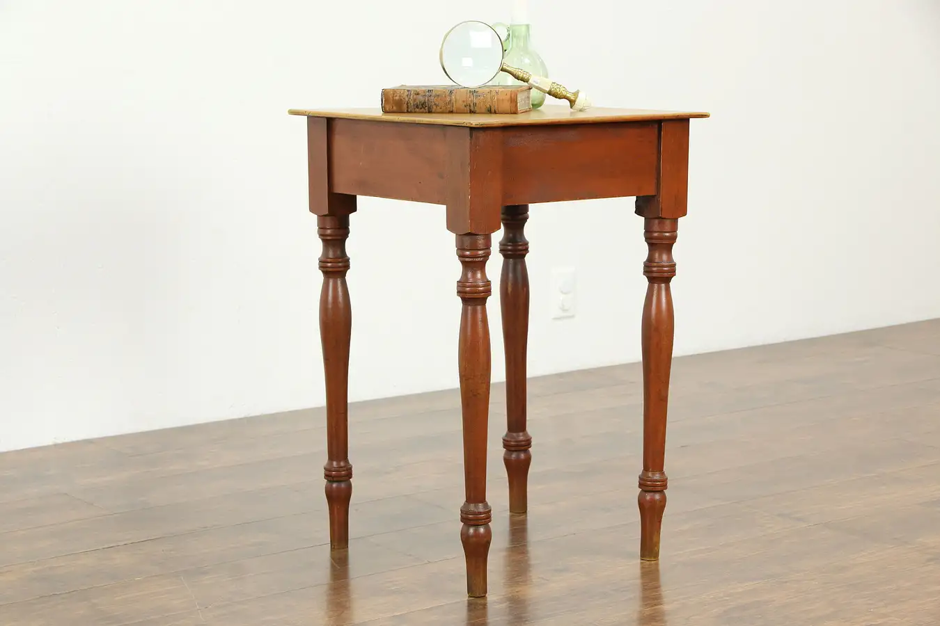 Main image of Sheraton Antique 1825 Nightstand or End Table, Painted Base