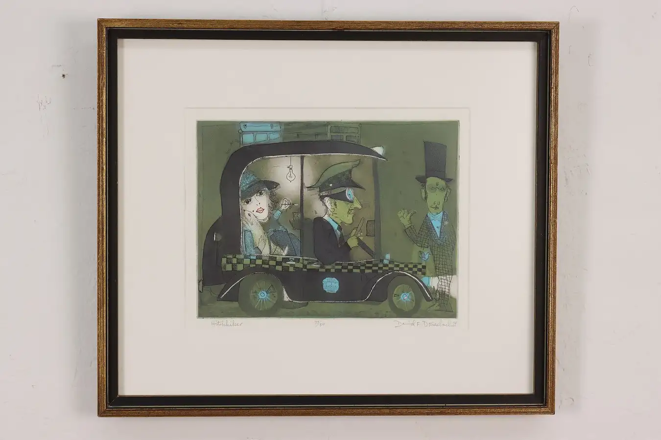 Main image of Hitchhiker Vintage Aquatint Numbered Print, Driesbach 20.5"