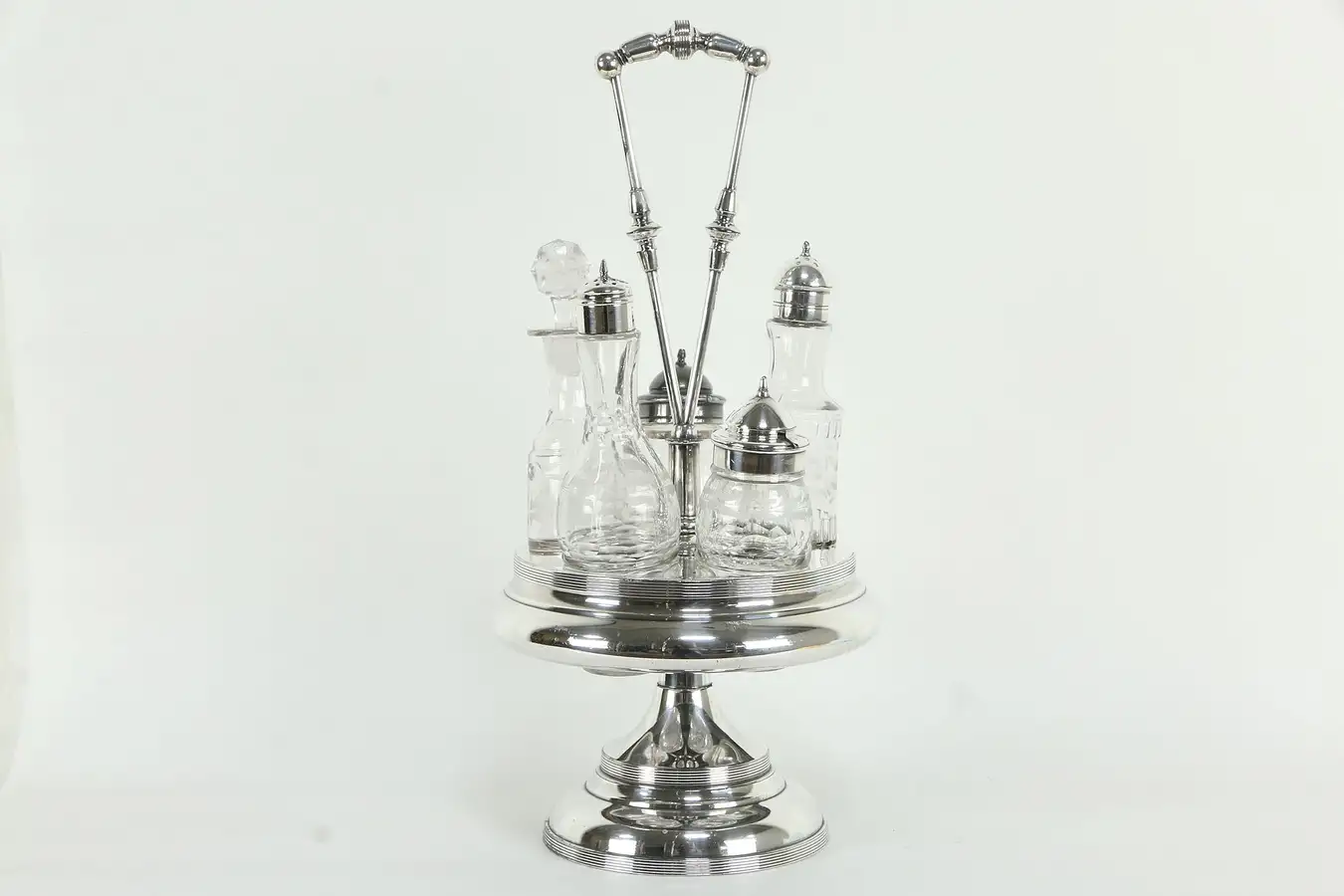 Main image of Victorian Antique Silverplate Castor Condiment & Cruet Set