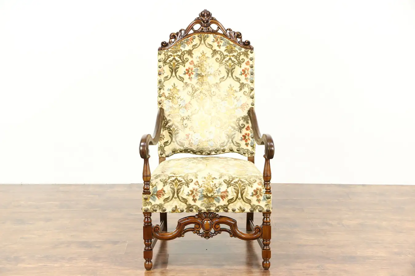Main image of Carved Antique 1915 Hall or Throne Chair