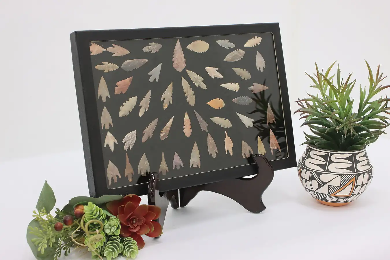 Main image of Indigenous Antique Stone Points & Arrowheads in Case