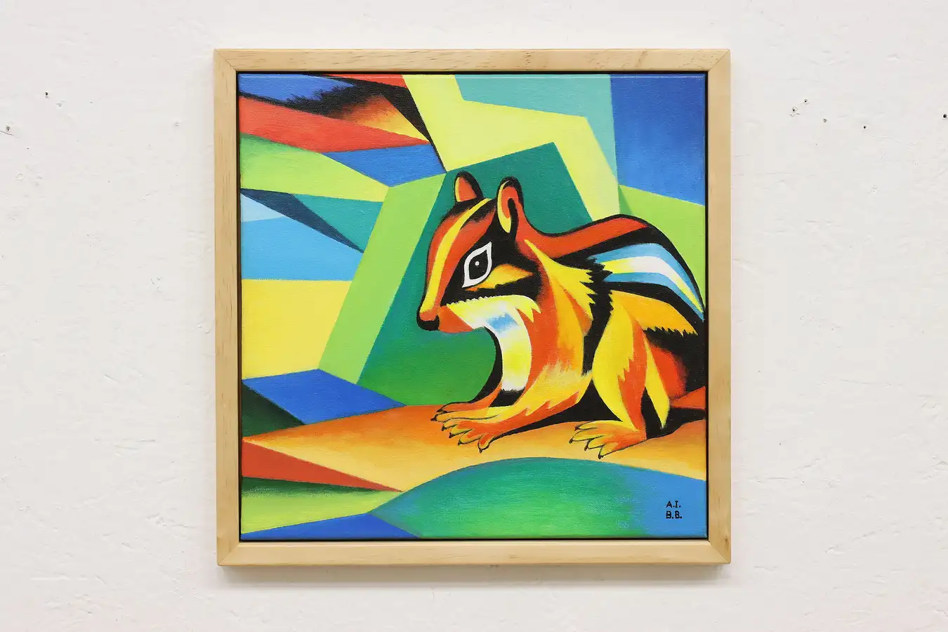 Main image of Colorful Chipmunk Original Acrylic Painting, Bodden 15.5"