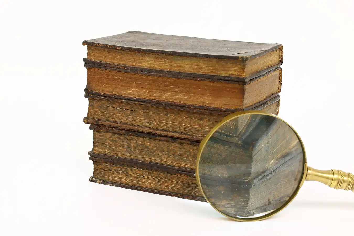 Main image of Secret Antique Decanter & Glass Set in Tooled Leather French Bookstack