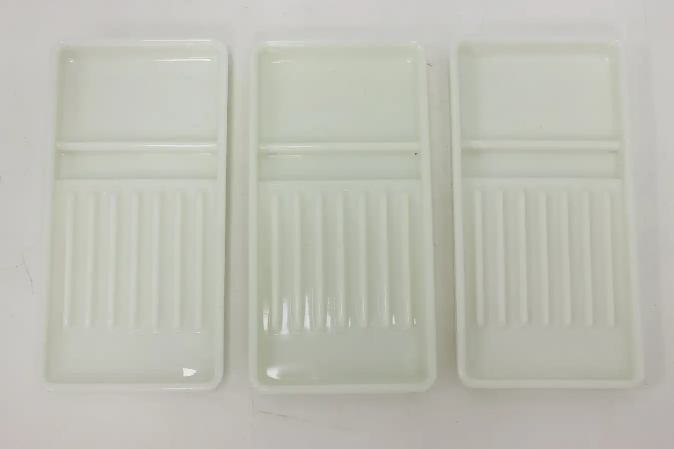 Main image of Set of 3 Antique Milk Glass Dental Trays, American Cabinet