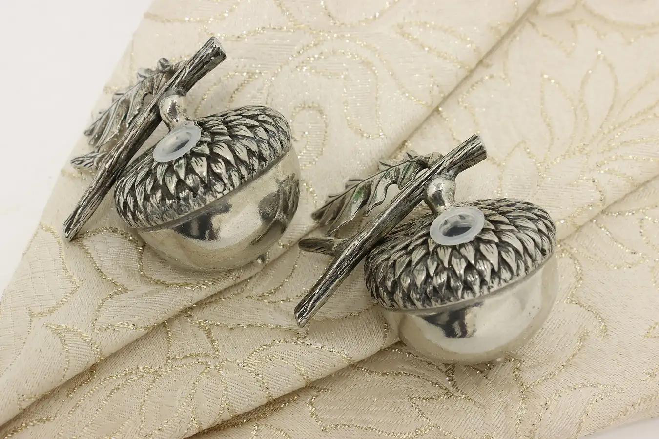 Main image of Farmhouse Vintage Silverplate Acorn Salt & Pepper Shakers