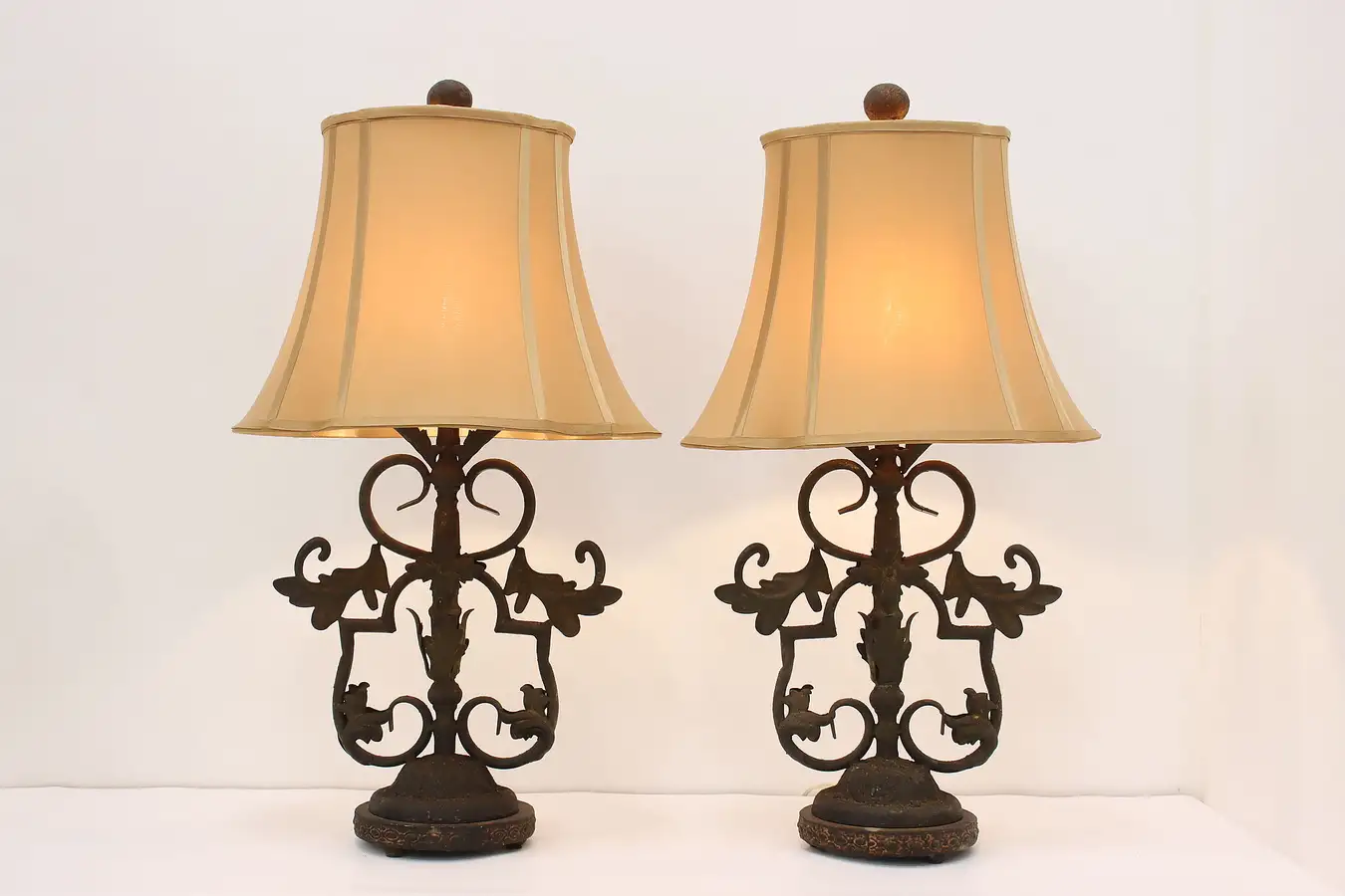Main image of Pair of Spanish Colonial Vintage Bedroom or Library Lamps