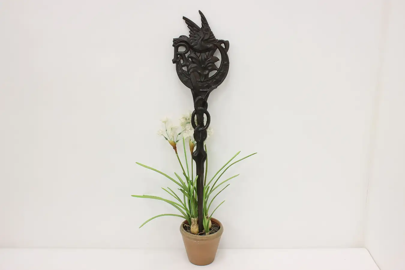 Main image of Antique Cast Iron Garden Stake Flag Holder or Marker