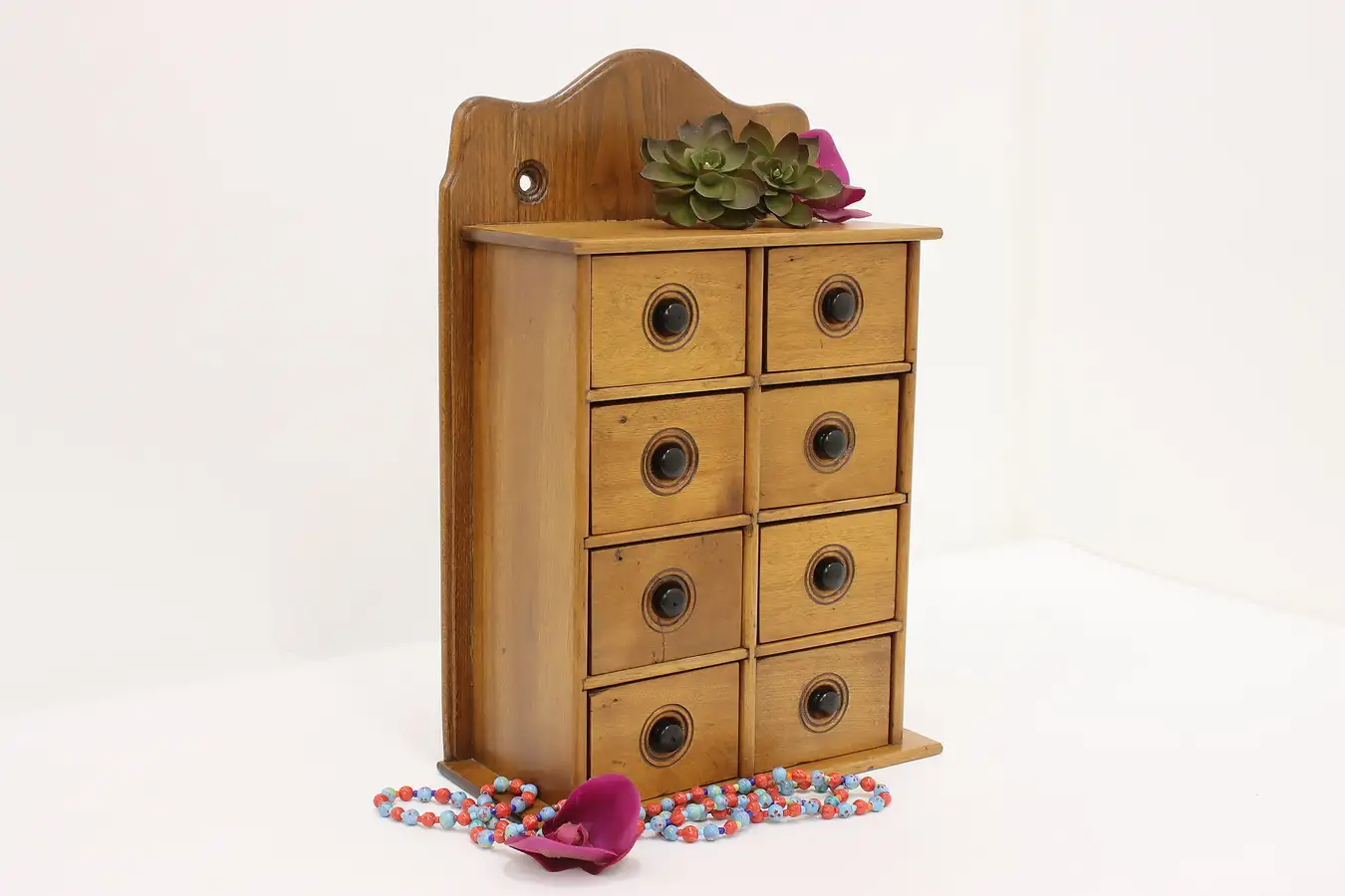 Main image of Farmhouse Antique Birch Spice Collector or Jewelry Cabinet