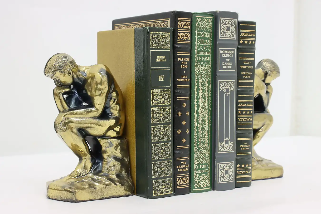 Main image of The Thinker Pair of Vintage Bookends After Rodin 1928