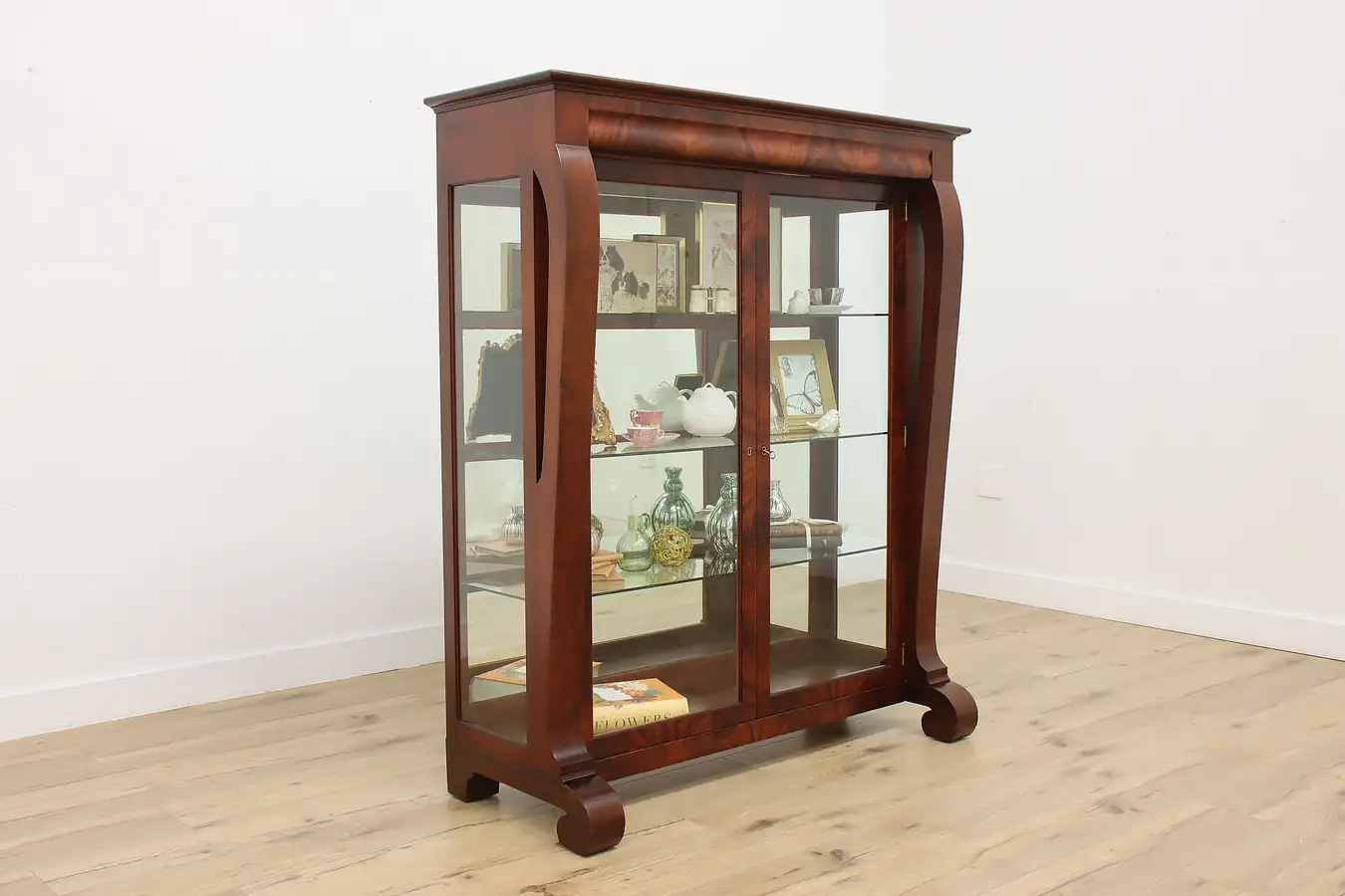 Main image of Empire Antique Mahogany China Curio Display Scholle