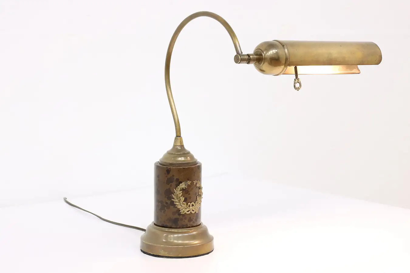 Main image of Traditional Vintage Brass & Leather Office or Library Desk Lamp