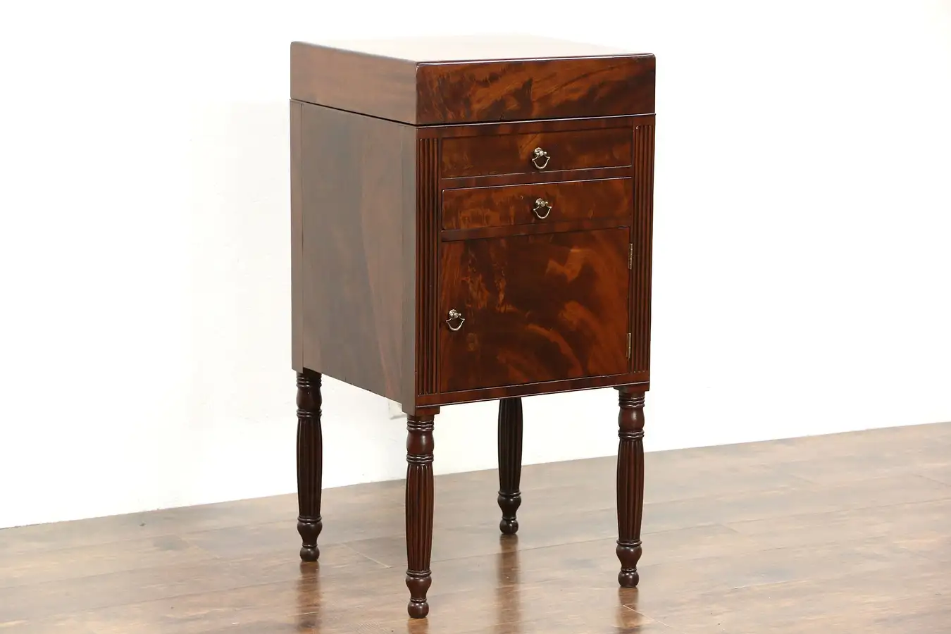 Main image of Georgian 1820 Antique English Wash Stand, Pedestal Cabinet or Nightstand
