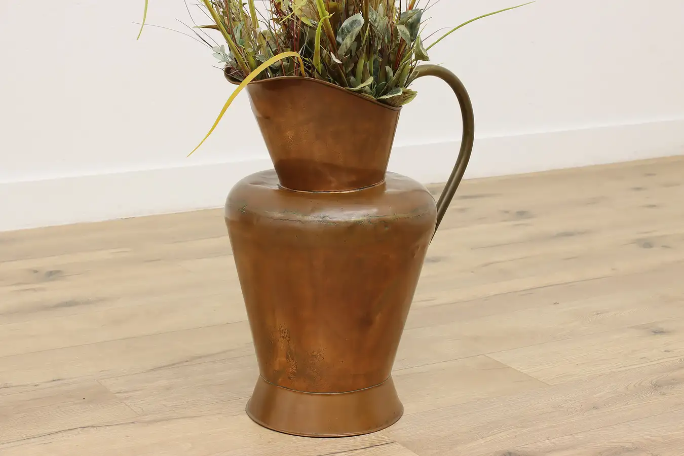 Main image of Farmhouse Antique X-large Copper & Brass Pitcher Planter