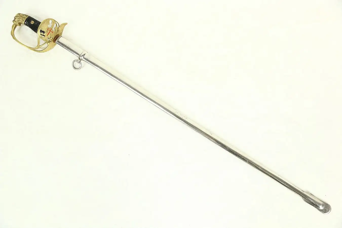 Main image of Ceremonial Sword & Scabbard, Brass Eagle & Lion Order, Signed Toledo, Spain