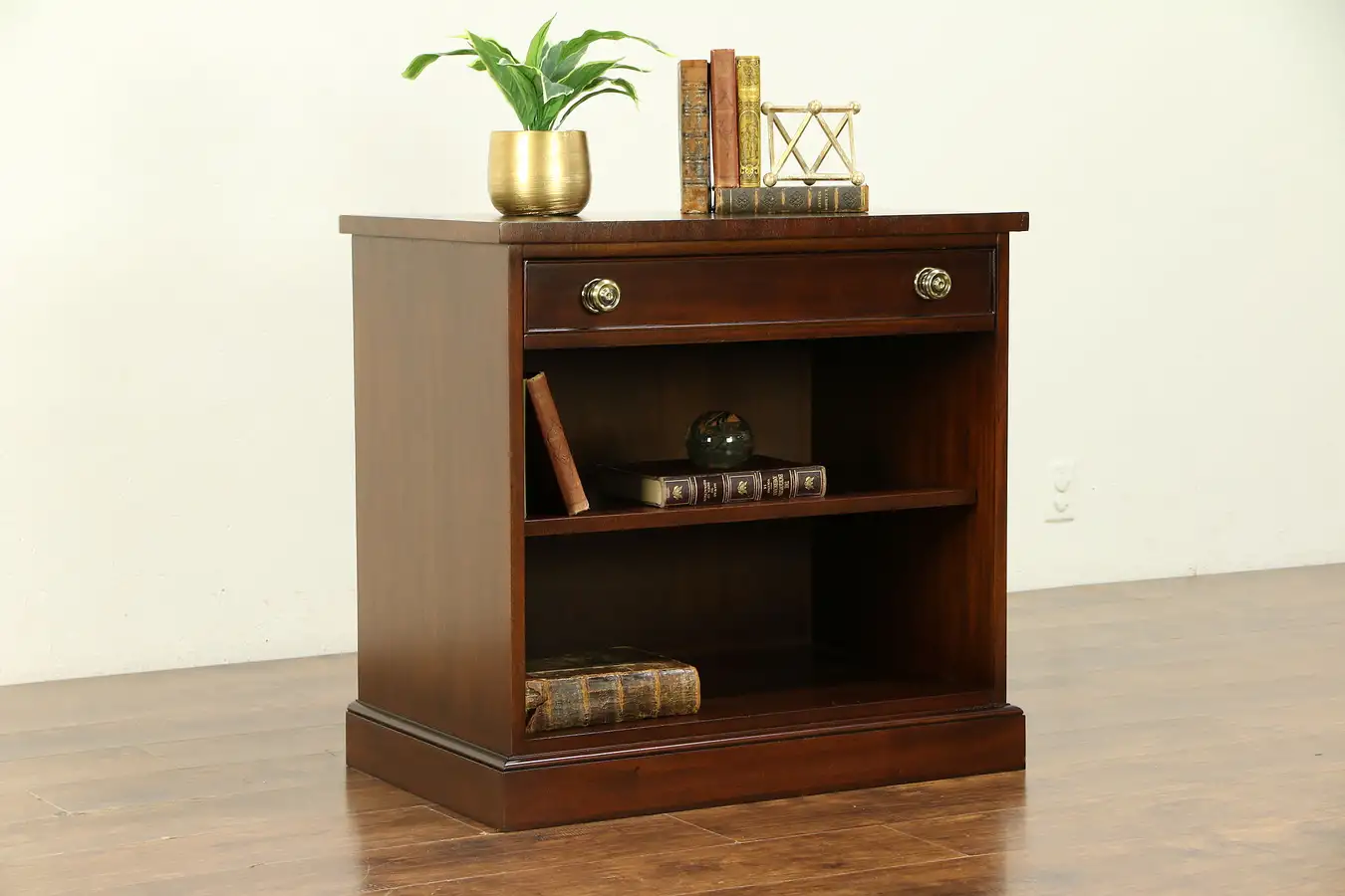 Main image of Traditional Vintage Mahogany Bookcase Credenza, Desk Side Cabinet Rway