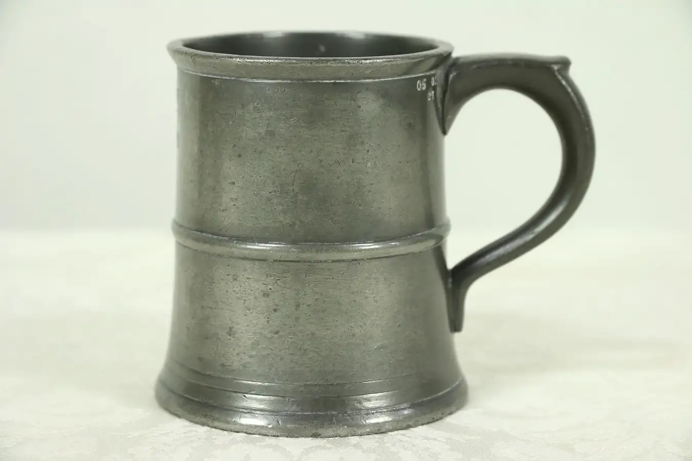 Main image of Pewter Antique Half Pint Mug, Royal Inspection Stamps
