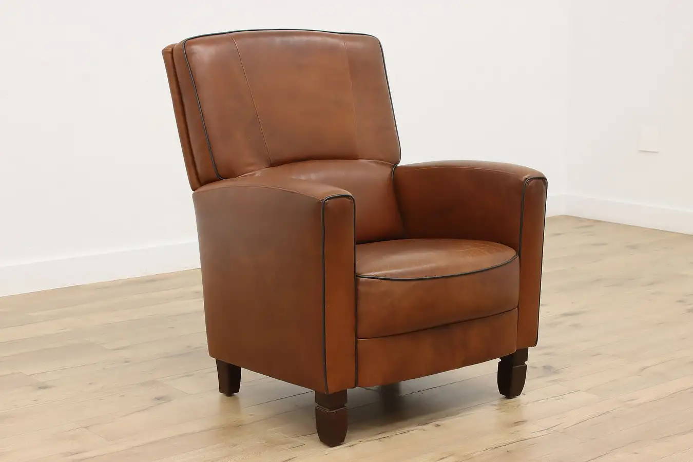 Main image of French Art Deco Vintage Leather Lounge, Library Office Chair