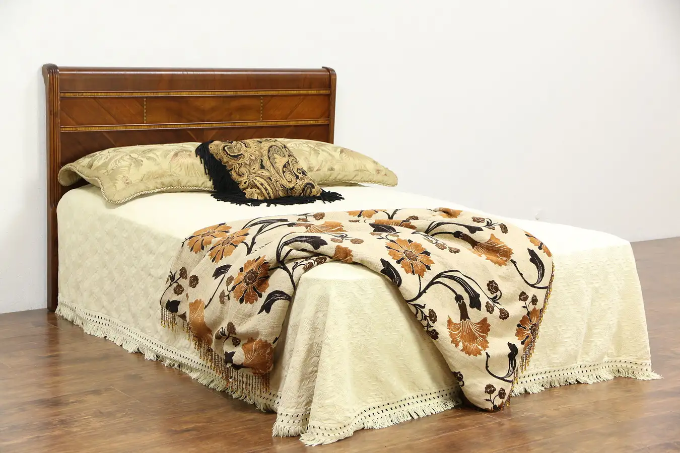 Main image of Art Deco Waterfall 1930's Vintage Full or Double Size Headboard