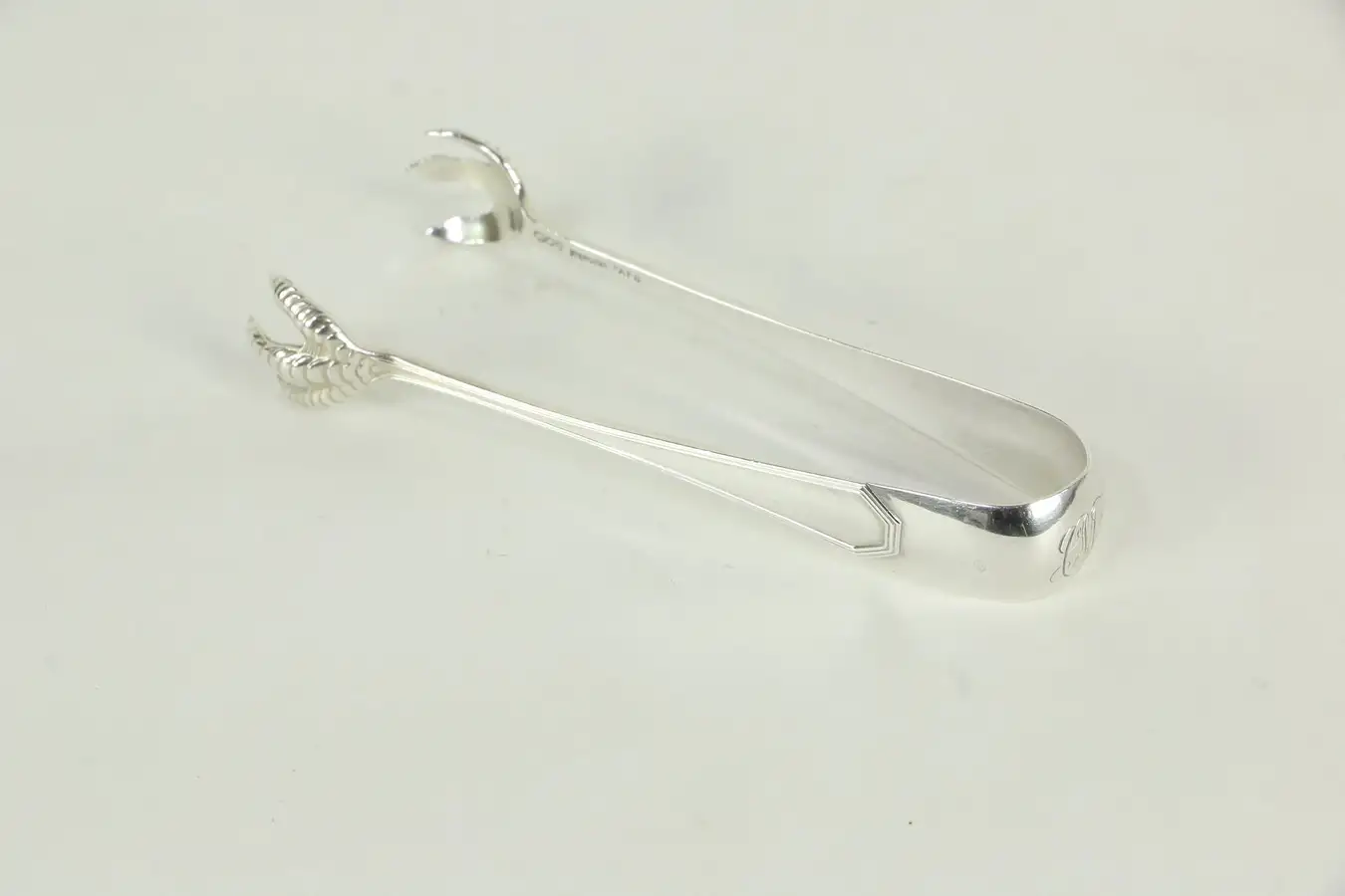 Main image of Sterling Silver Antique Sugar Tongs, Signed Dickinson