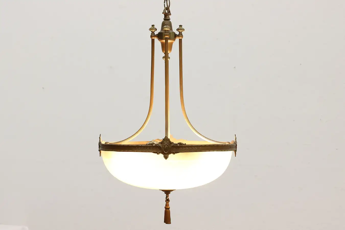 Main image of Art Deco Design Vintage Etched Shade Bronze Light Fixture