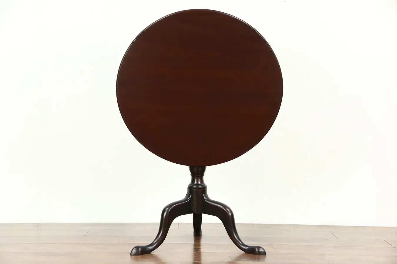 Main image of Tea or Lamp Table, Antique 1870's English Mahogany Oval Tilt top