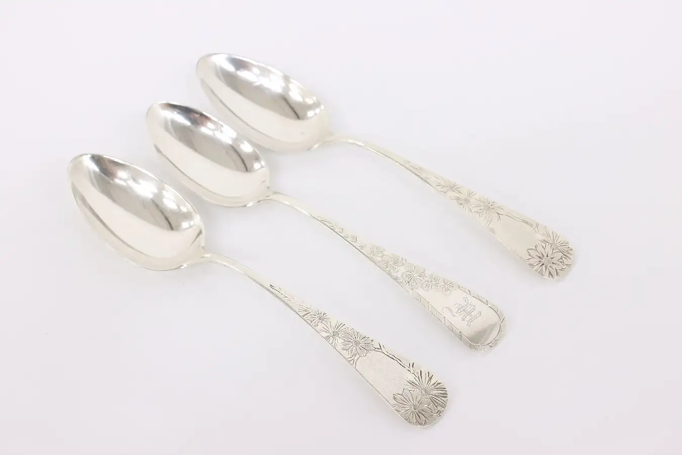 Main image of Set of 3 Victorian Sterling Silver Antique Dinner Spoons, Gorham