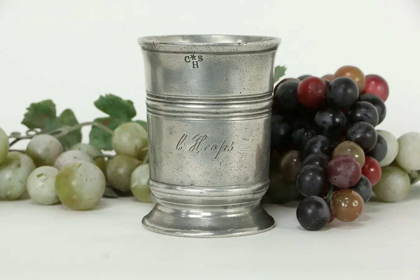 Main image of Pewter Antique English Beaker or Cup, Signature & Stamp C3