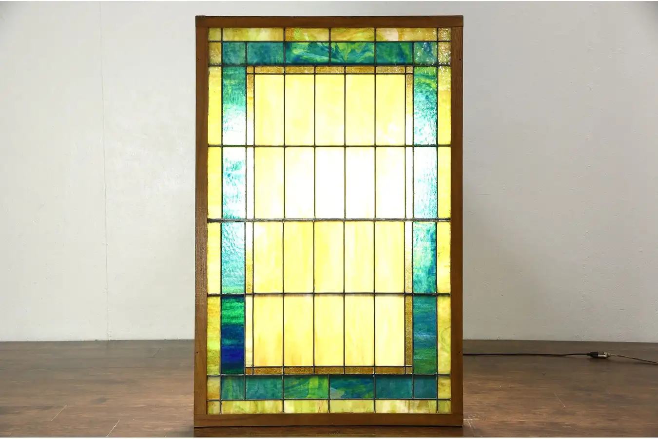 Main image of Arts & Crafts 1900 Antique Craftsman Architectural Salvage Stained Glass Window