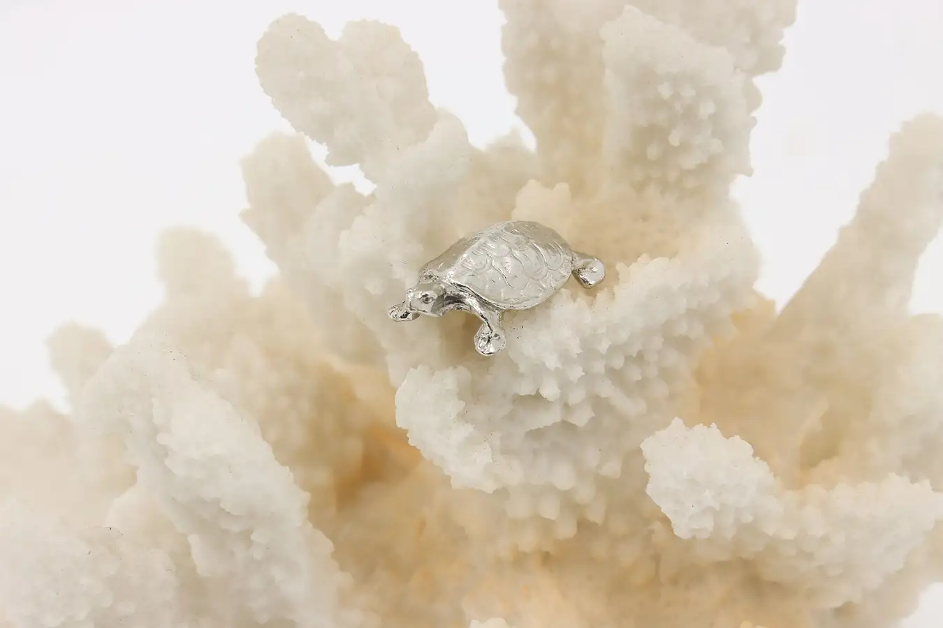 Main image of Miniature Vintage Silver Turtle Sculpture