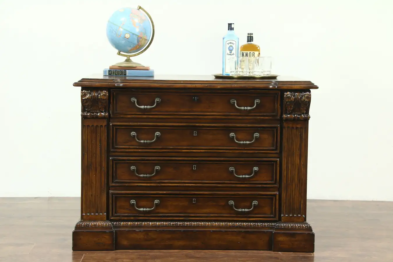 Main image of Traditional Carved Lateral File or Credenza, Signed Sligh Laredo 2009