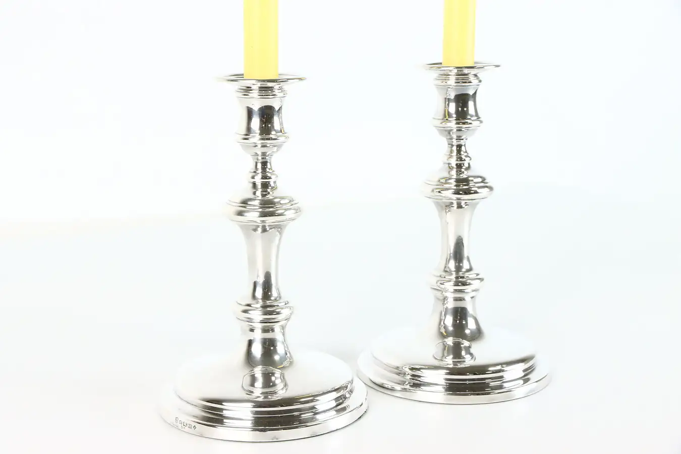 Main image of Victorian Pair of Antique 1870 Silver Plate English Candlesticks